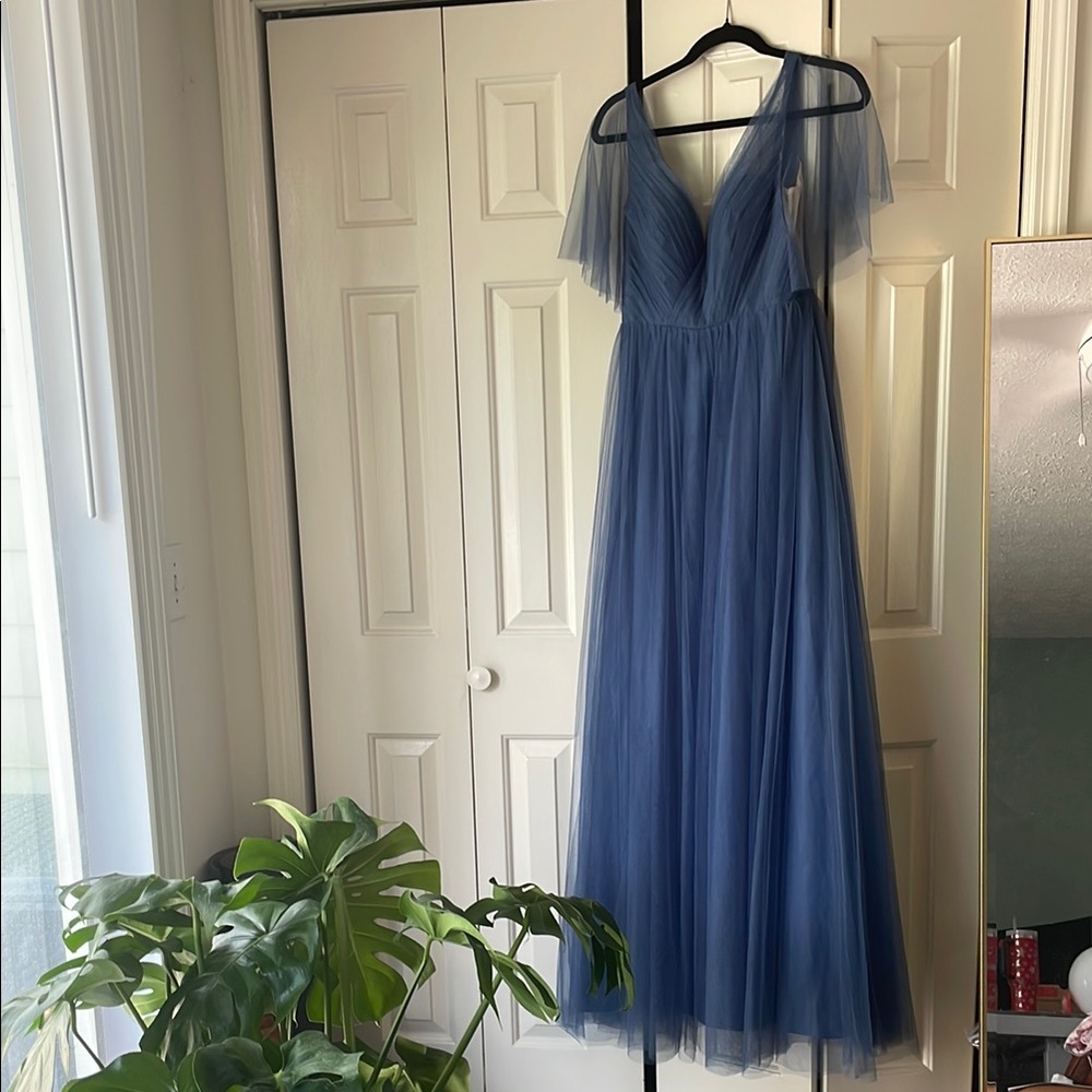 Elegant Blue Tulle Gown